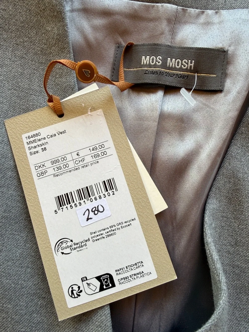 Mos Mosh | Caia Vest / Pant Set in Sharkskin- Ankle Length - Picture 6 of 11